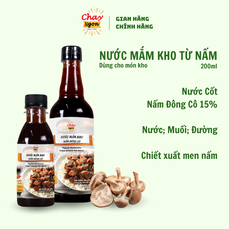 Nước Mắm Chay Từ Nấm Đông Cô 500ml - Pagoda Mushrooms Vegan Braised Fish Sauce