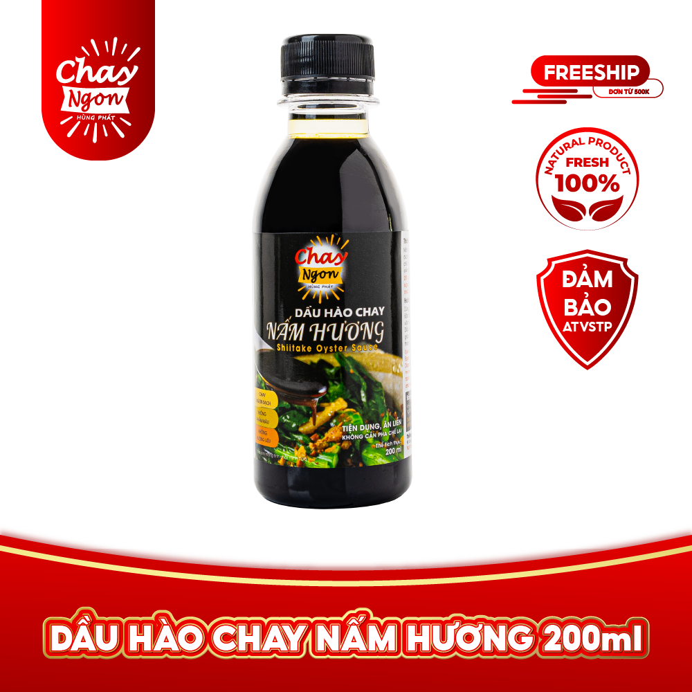 Mini Dầu Hào Chay Nấm Hương chuẩn ngon 200ml - Shiitake Oyster Sauce