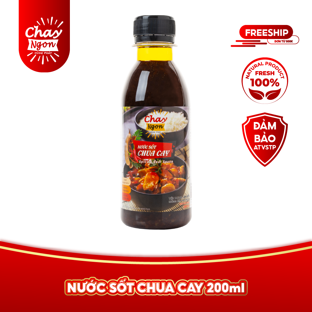 Nước Sốt Chua Cay Chay Ngon Hùng Phát 200ml - Spicy & Sour Sauce