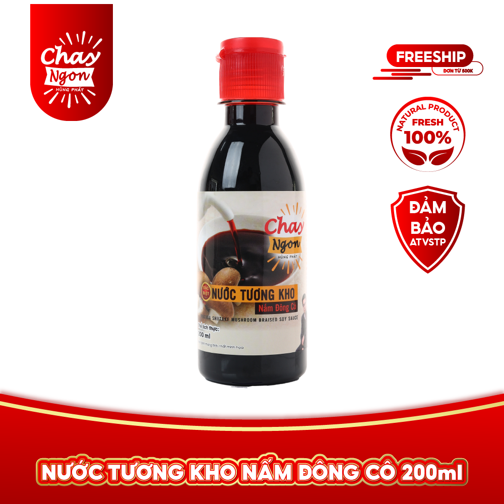 Nước Tương Từ Nấm Đông Cô Chay Ngon Hùng Phát 500ml - Bí Kíp Món Đậu Hũ Kho Nước Tương - Pagoda Shiitake Mushroom Braised Soy Sauce