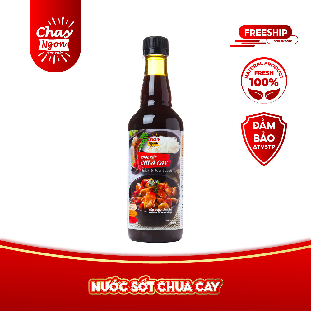 Nước Sốt Chua Cay Chay Ngon Hùng Phát Dành Cho Món Lẩu Thái Hấp Dẫn Chai 500ml - Spicy & Sour Sauce