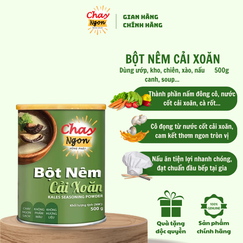 Bột Nêm Chay Chiết Xuất Cải Xoăn Hộp 500g - Kales Seasoning Powder