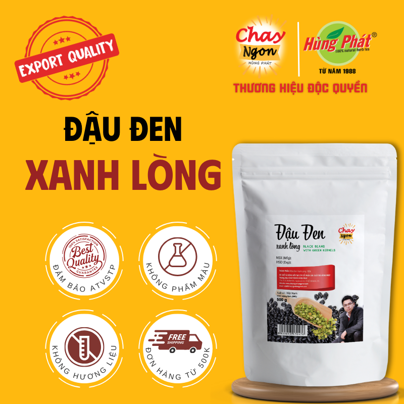 Đậu Đen Xanh Lòng Gói 500g - Black Beans with Green Kernels