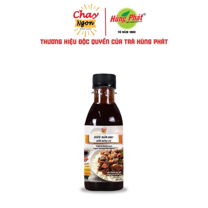 Nước Mắm Chay Từ Nấm Đông Cô Hiệu Chay Ngon Hùng Phát Chai 200ml - Pagoda Mushrooms Vegan Braised Fish Sauce