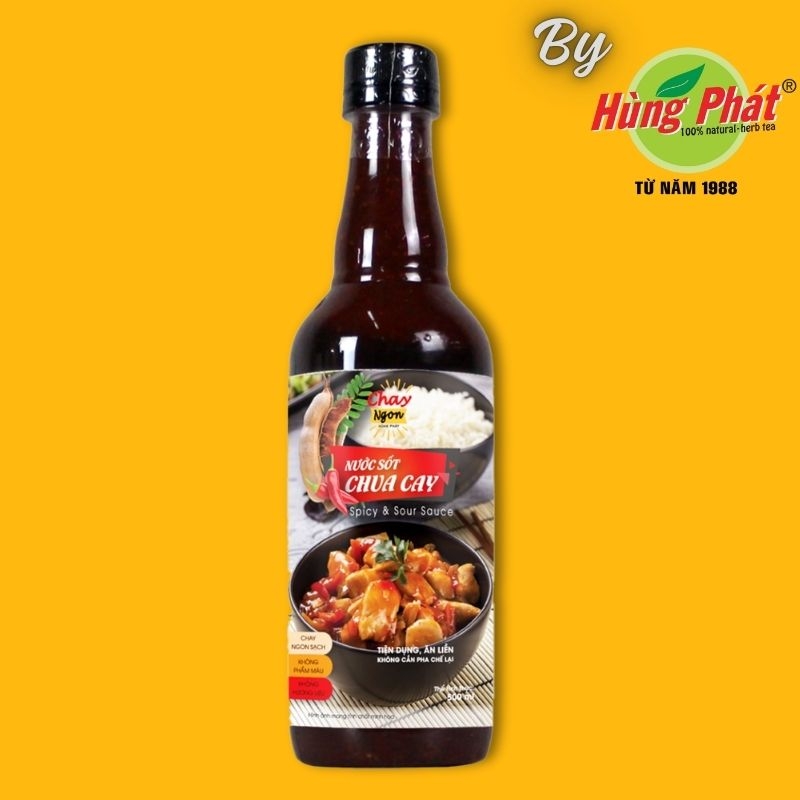Nước Sốt Chua Cay Chay Ngon Hùng Phát Dành Cho Món Lẩu Thái Hấp Dẫn Chai 500ml - Spicy & Sour Sauce