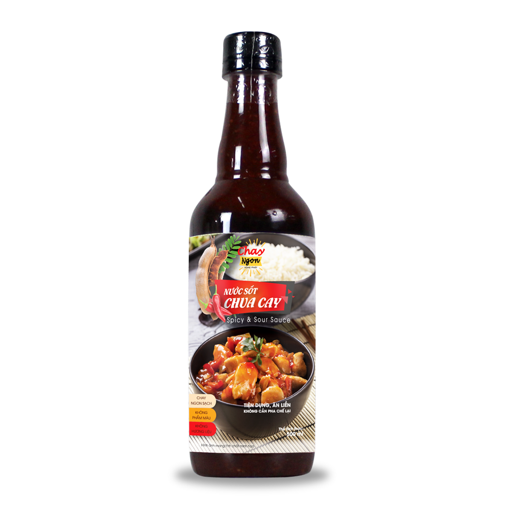 Nước Sốt Chua Cay Chay Ngon Hùng Phát Dành Cho Món Lẩu Thái Hấp Dẫn Chai 500ml - Spicy & Sour Sauce