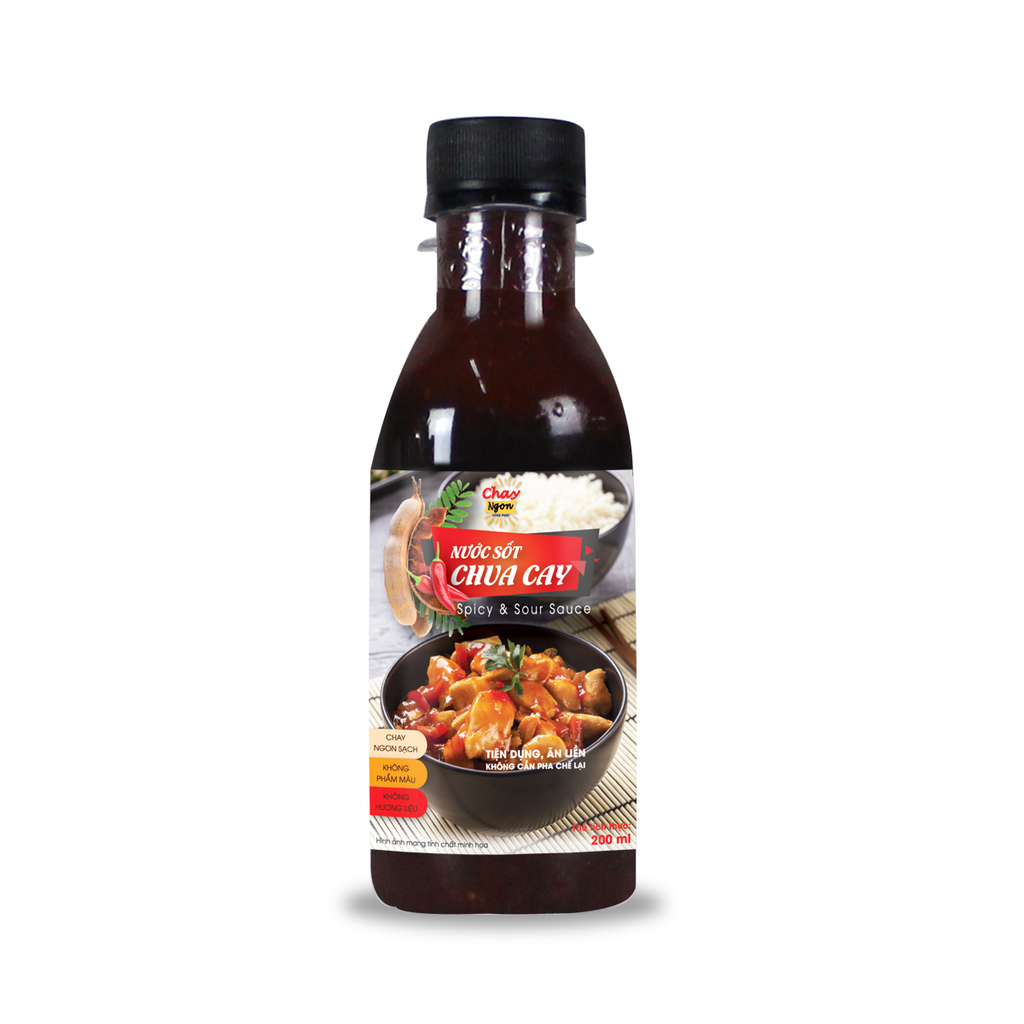 Nước Sốt Chua Cay Chay Ngon Hùng Phát 200ml - Spicy & Sour Sauce
