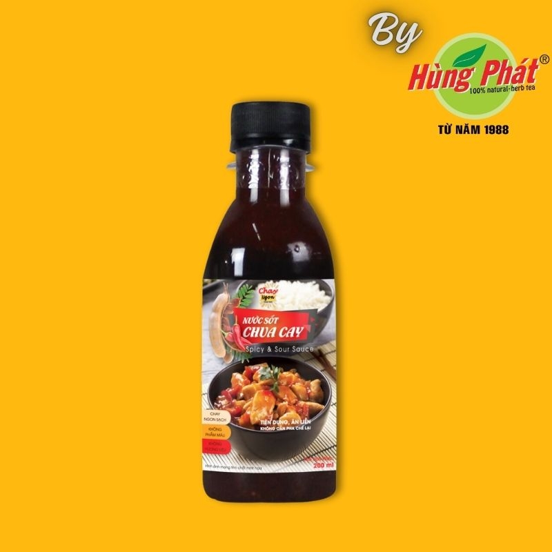 Nước Sốt Chua Cay Chay Ngon Hùng Phát 200ml - Spicy & Sour Sauce