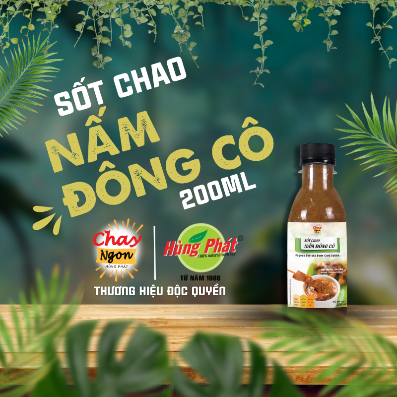 Nước Sốt Chao Nấm Đông Cô Chay Ngon Hùng Phát Chai 200ml [Tuyệt Chiêu Phá Đảo Món Bún] - Pagoda Shiitake Bean Curd Sauce