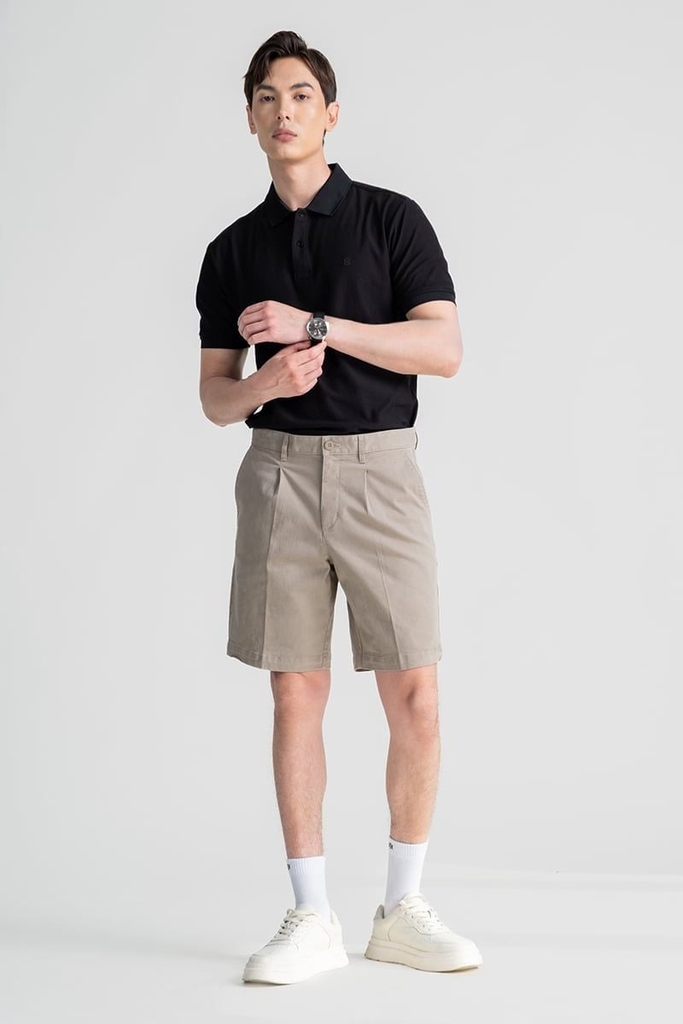 Quần Short Nam Khaki Trên Gối