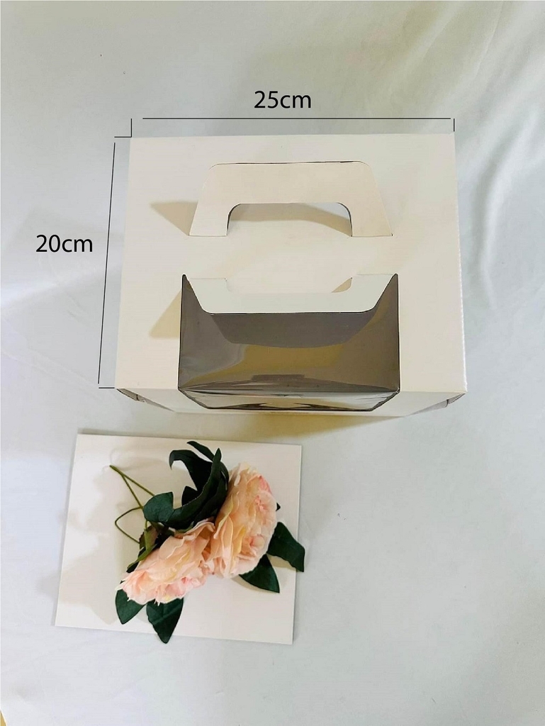 hộp bánh kem quai xách hình chữ nhật