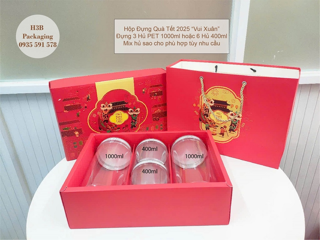 Cận cảnh Hộp quà Tết Vui Xuân