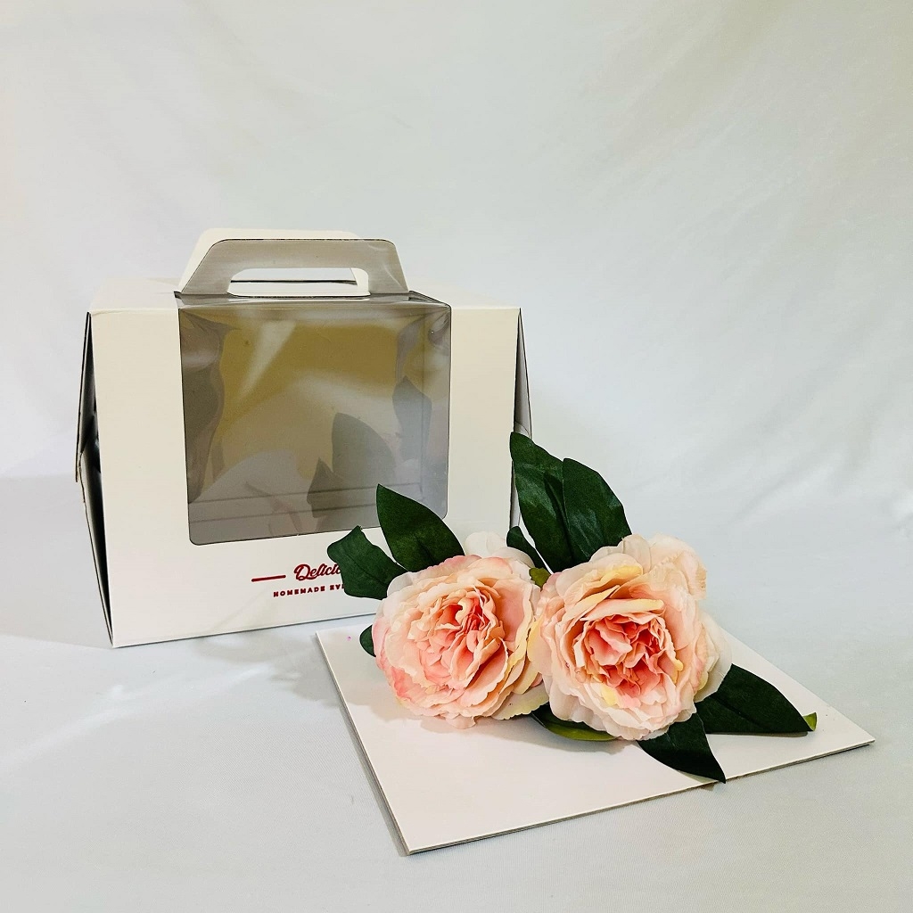 hộp bánh kem quai xách hình chữ nhật