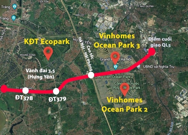 Thông tin tuyến đường vành đai 3,5 đi giữa dự án Vinhomes Ocean Park 2 3