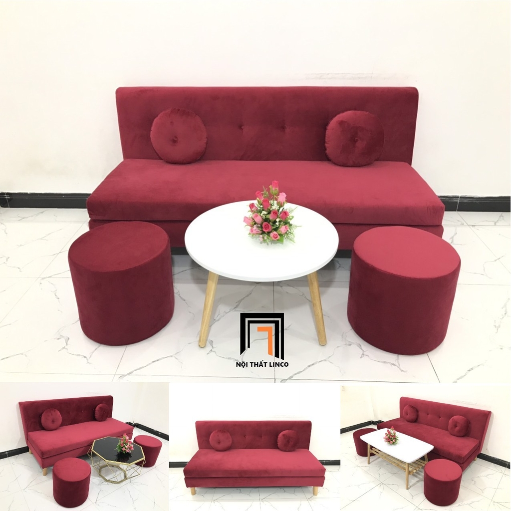 sofa đỏ đô