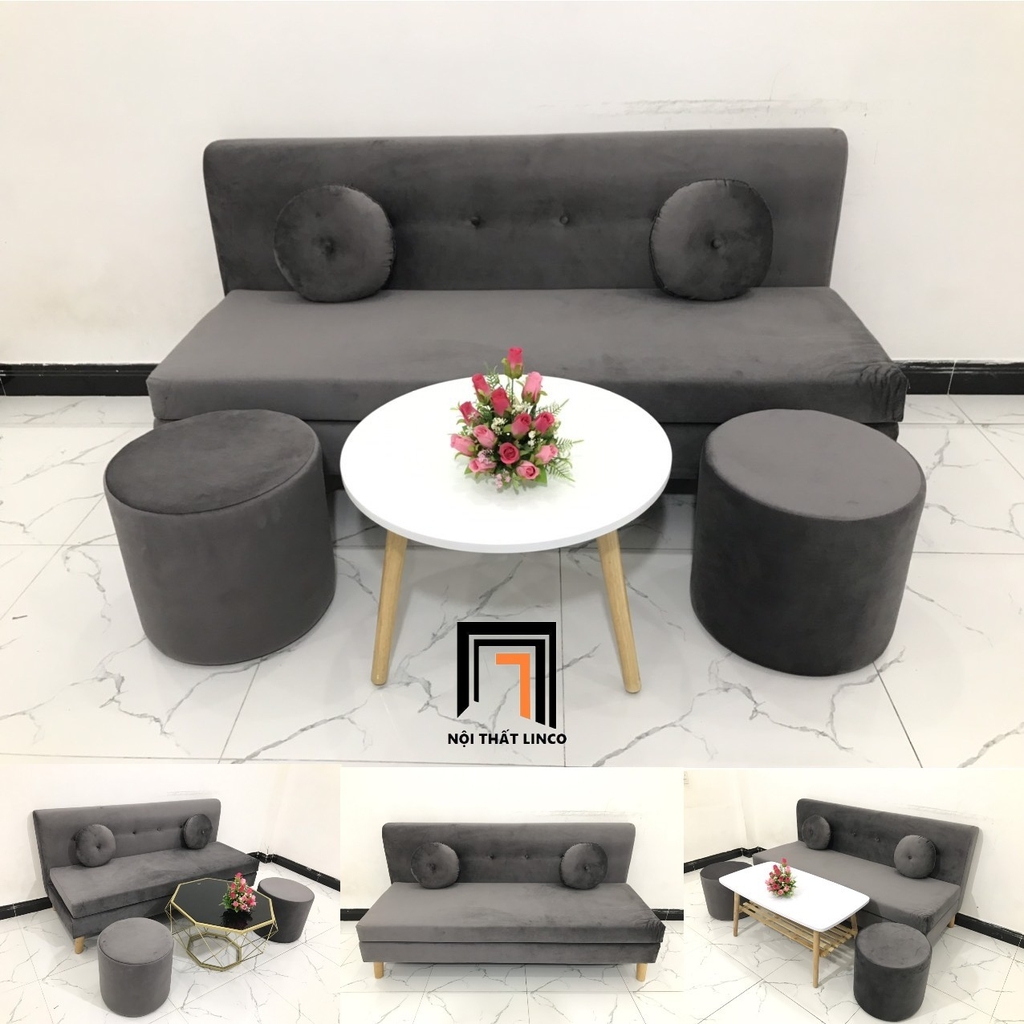 bộ ghế sofa băng xám đen