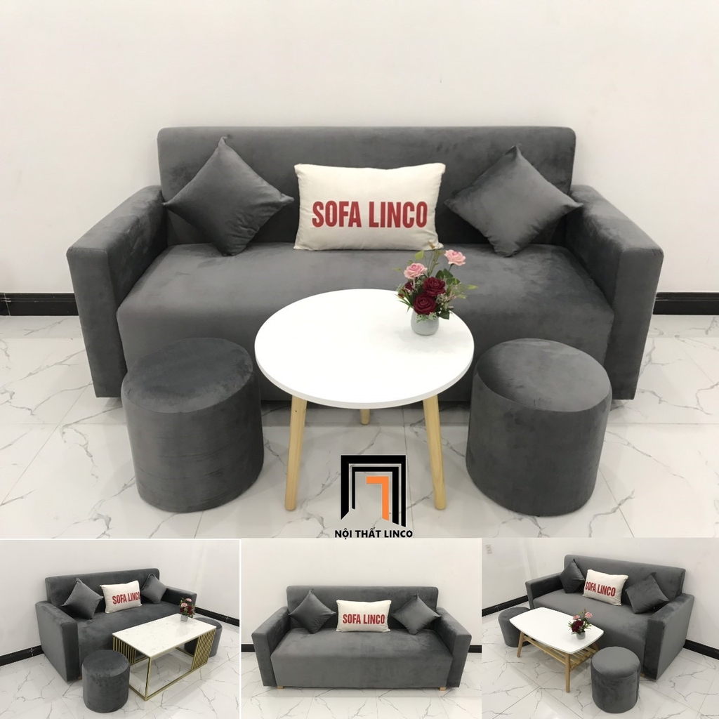 bộ ghế sofa xám đen