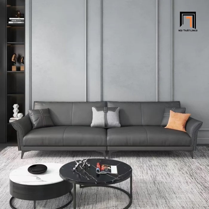 ghế sofa da xám đậm