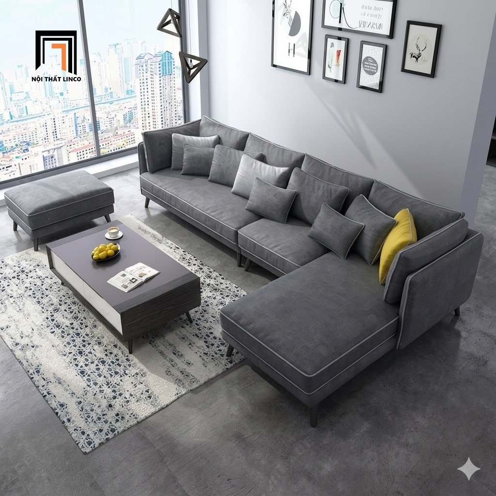bộ ghế sofa góc L 3m1 x 1m6