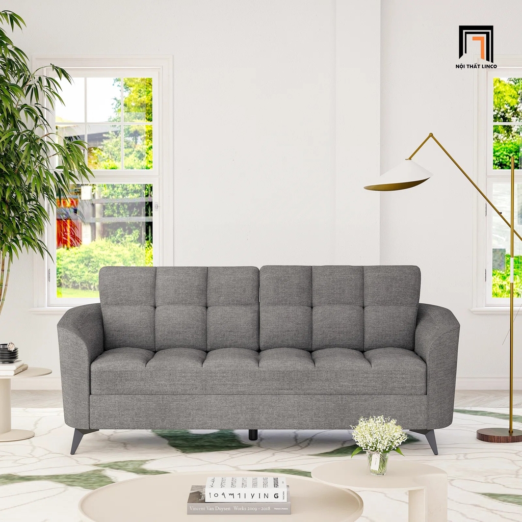 sofa băng vải nỉ xám