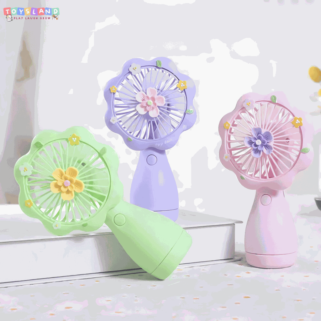 HL046A  HỘP QUẠT HOA TAY CẦM PIN SẠC - TÍM