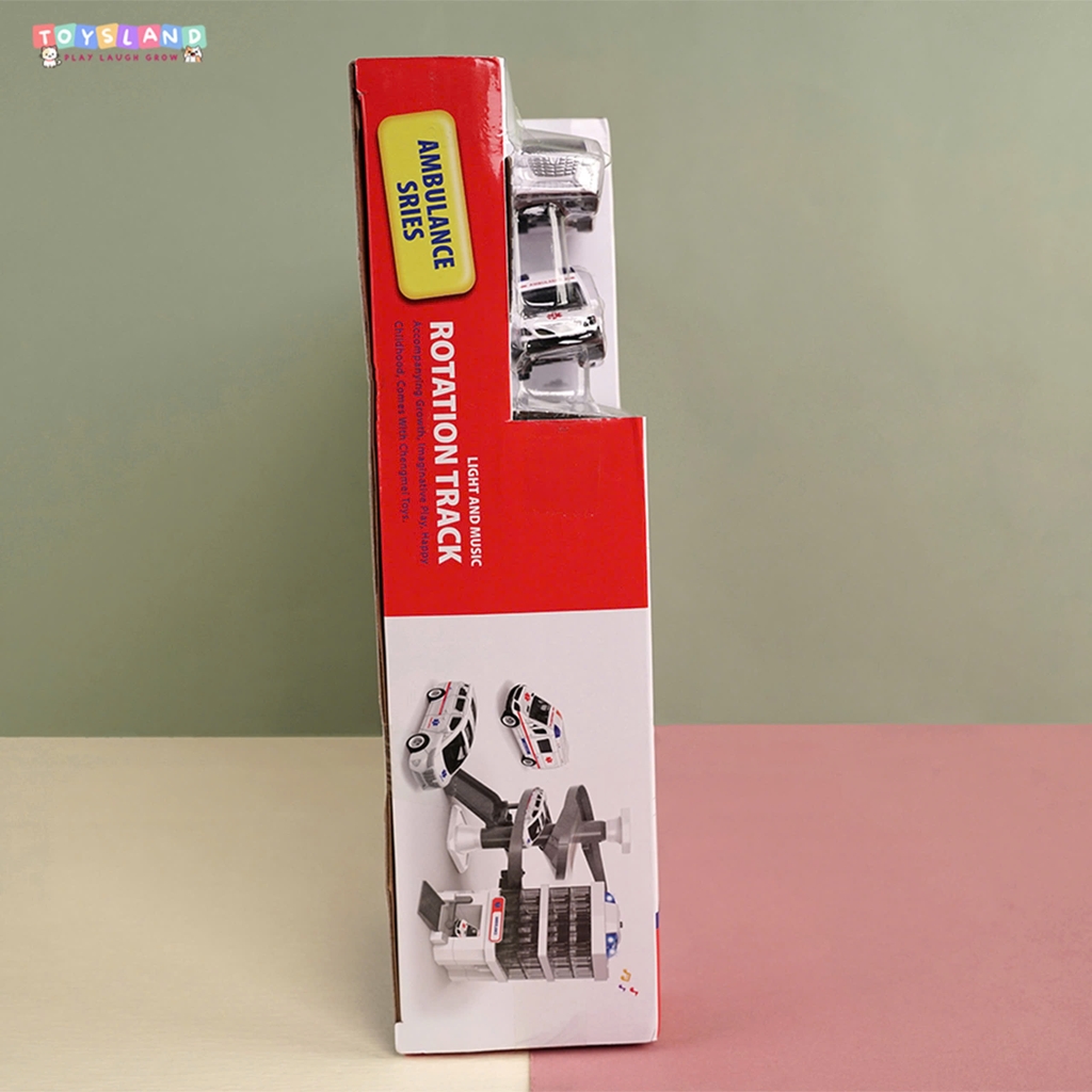 CLM559-55  HỘP ĐƯỜNG RAY BÃI ĐẬU XE CỨU THƯƠNG PIN NÚT ĐÈN + 2C XE CỨU THƯƠNG SẮT TRỚN