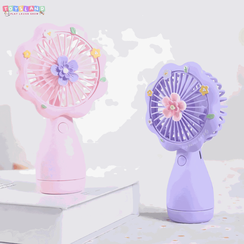 HL046A  HỘP QUẠT HOA TAY CẦM PIN SẠC - TÍM