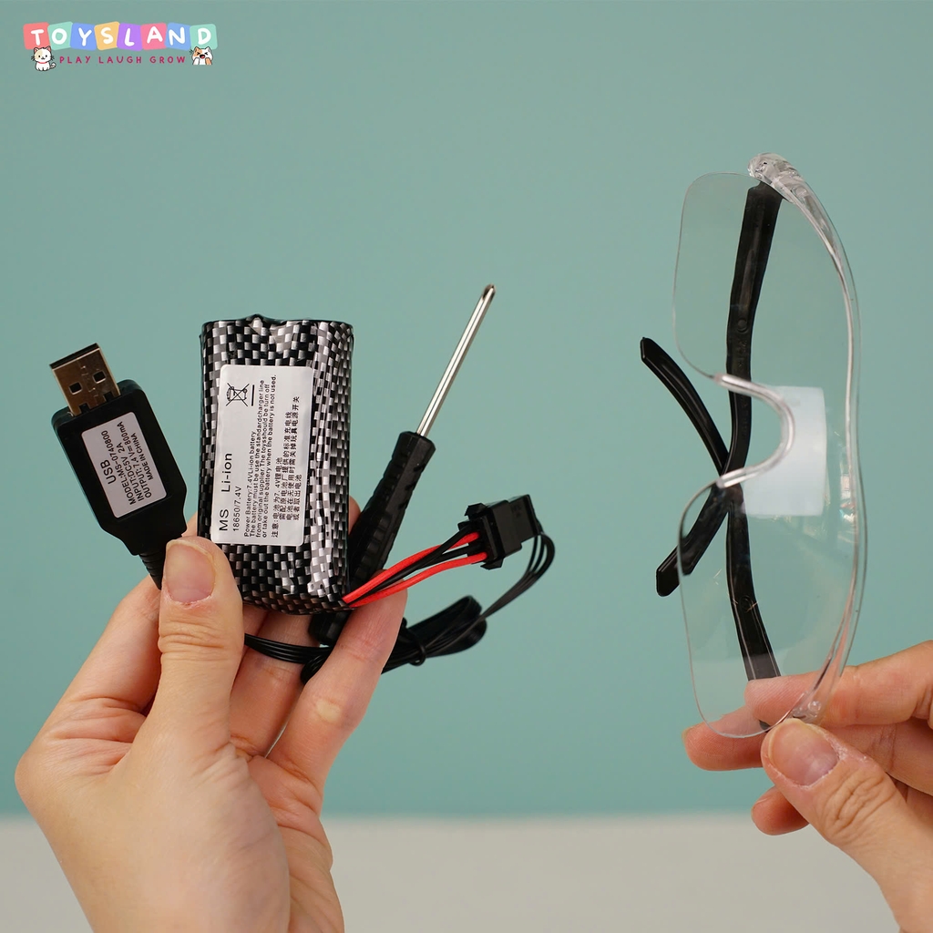 BL-2355  HỘP CÂY BẮN NƯỚC PIN, CÓ SẠC, MẮT KIẾNG - XANH DƯƠNG