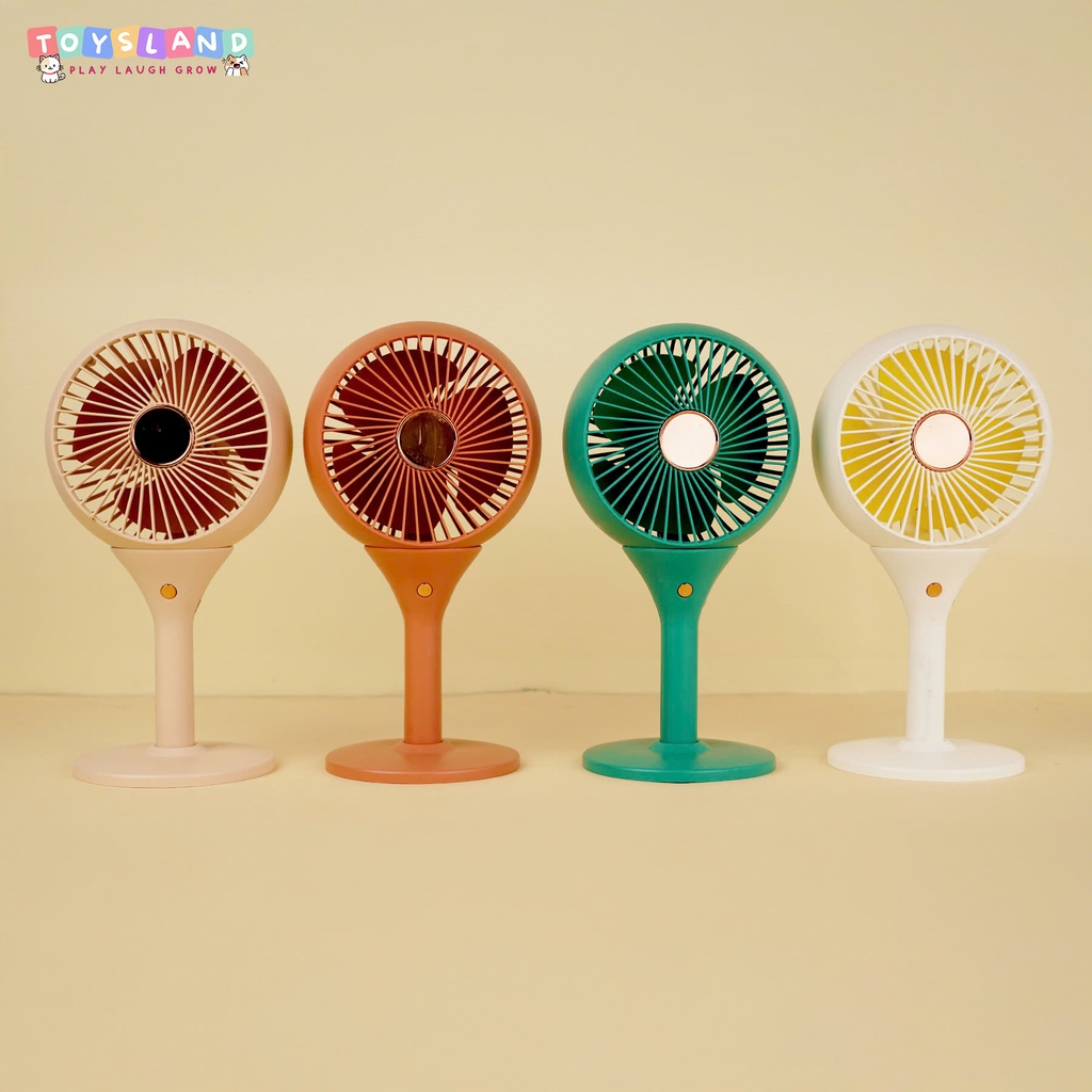 XM66-33  HỘP QUẠT BÀN PIN + SẠC USB   Desktop USB Charging Fan - CAM