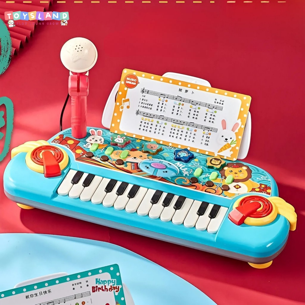 808-16B HỘP ĐÀN PIANO PIN THÚ + MICRO - ĐỎ