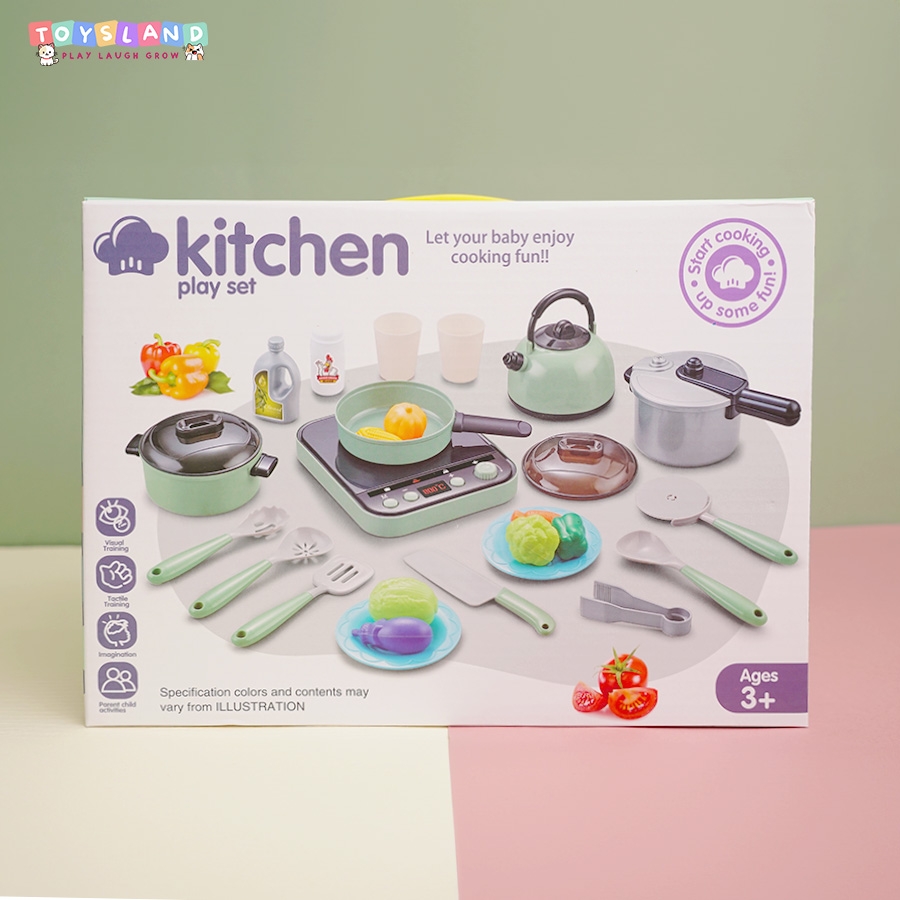 _0015-2  HỘP BẾP ĐIỆN PIN ĐÈN, 1 NỒI, 1 CHẢO, ẤM NƯỚC, CHÉN, DĨA, DAO, THỚT, GIÁ