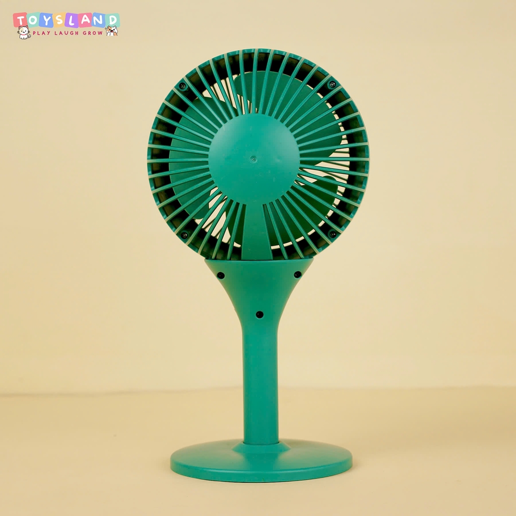 XM66-33  HỘP QUẠT BÀN PIN + SẠC USB   Desktop USB Charging Fan - XANH LÁ