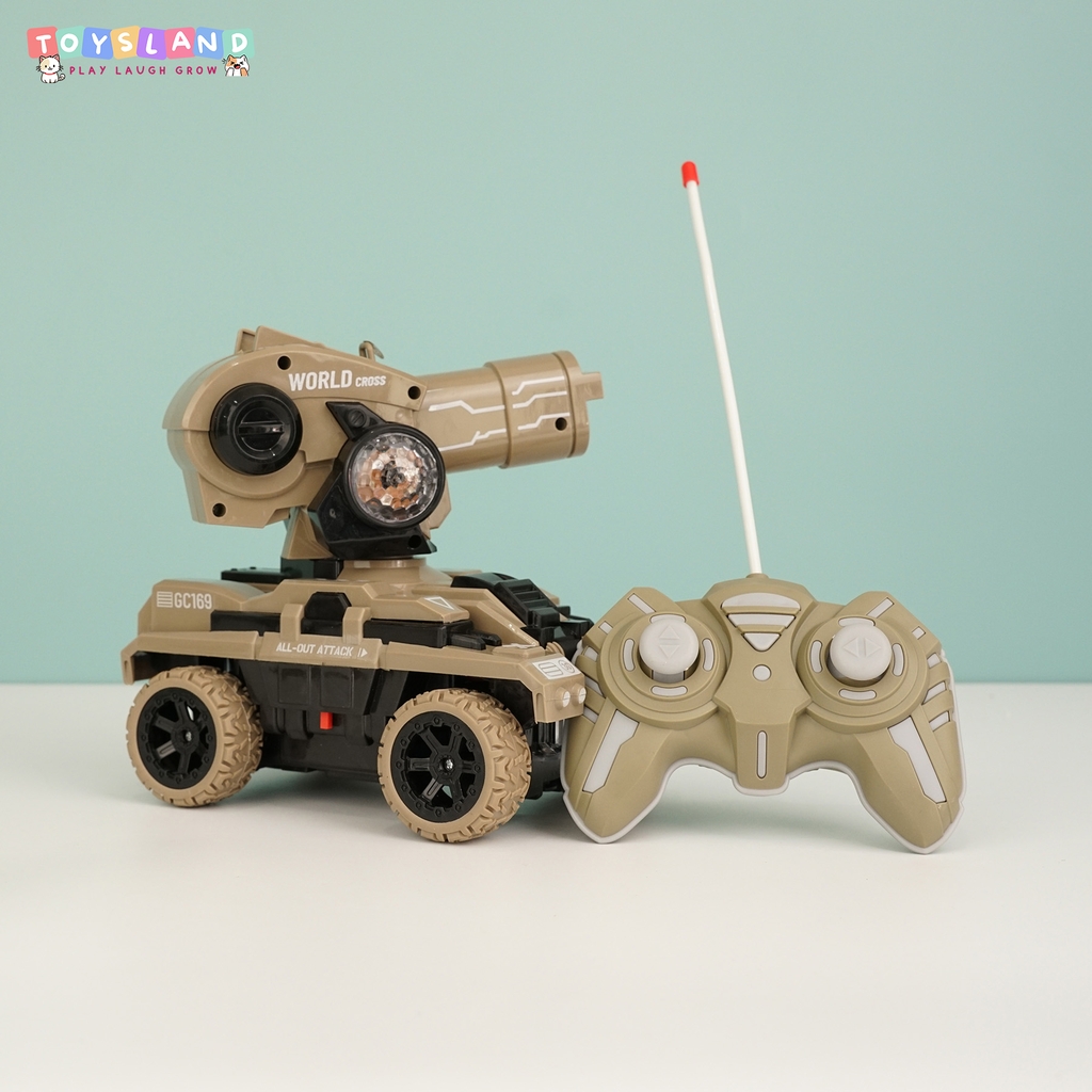XE TĂNG ĐIỀU KHIỂN 7 ĐỘNG TÁC BẮN ĐĨA | NÂU | GC169-176