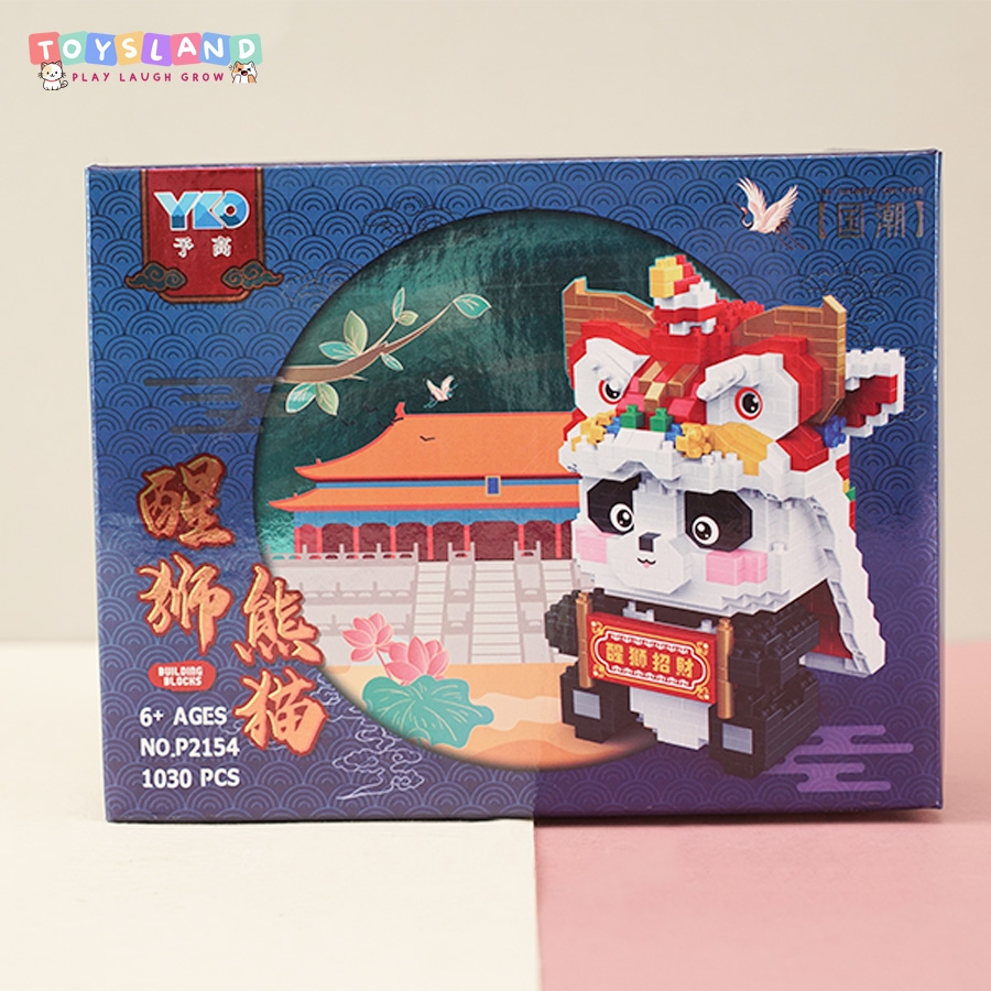 P2154  HỘP LOGO RÁP GẤU TRÚC MÚA LÂN 1030 MIẾNG