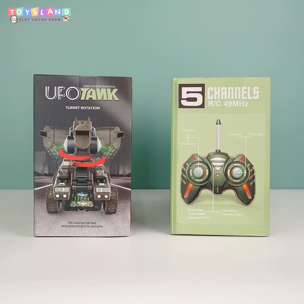 XE TĂNG ĐIỀU KHIỂN 7 ĐỘNG TÁC BẮN ĐĨA | XANH LÁ | GC169-176