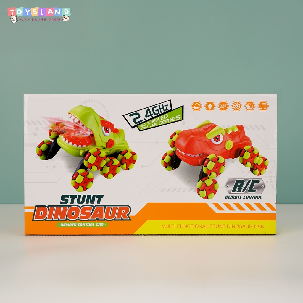 XE ĐIỀU KHIỂN 8 BÁNH HÌNH KHỦNG LONG | XANH LÁ | NO0192