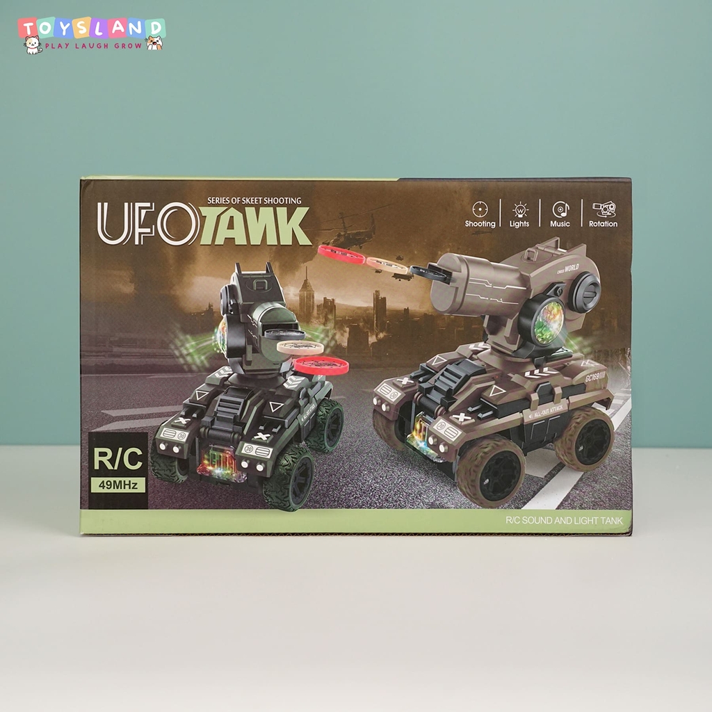 XE TĂNG ĐIỀU KHIỂN 7 ĐỘNG TÁC BẮN ĐĨA | NÂU | GC169-176