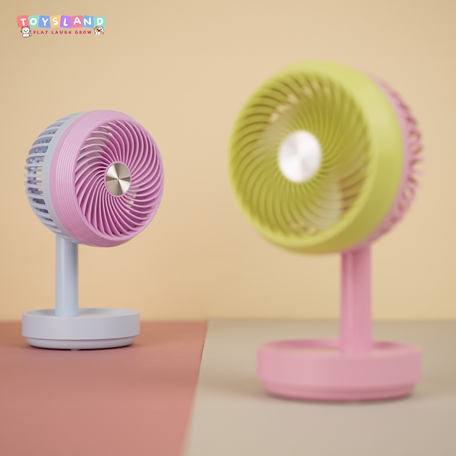 677-40C  HỘP QUẠT PIN + SẠC USB ĐỦ MẪU - HỒNG VÀNG