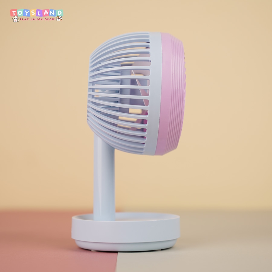 677-40C  HỘP QUẠT PIN + SẠC USB ĐỦ MẪU - XANH HỒNG