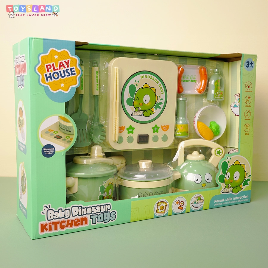 HY02-1  HỘP BẾP ĐIỆN TỪ PIN KHỦNG LONG, NỒI, ẤM NƯỚC, MUỖNG