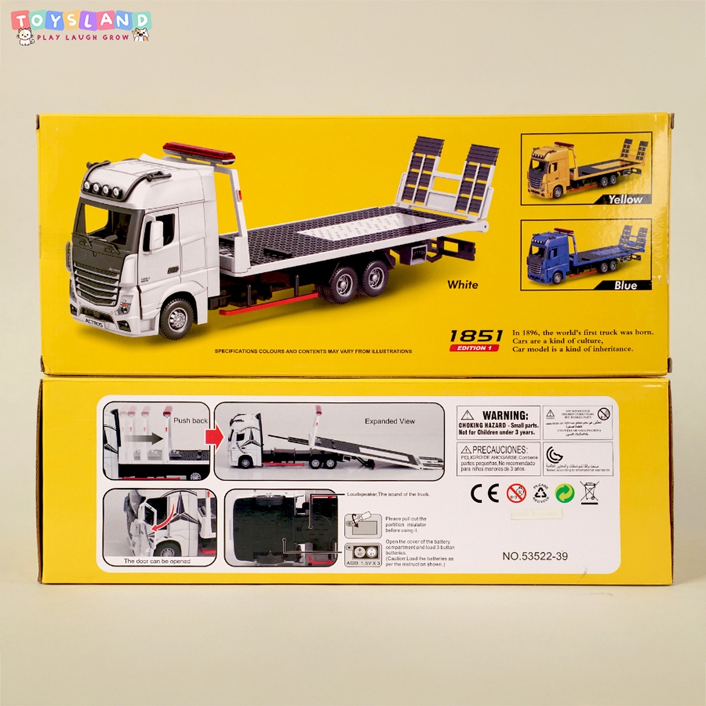 53522-39 HỘP XE MÔ HÌNH XE TẢI VẬN CHUYỂN XE SẮT TRỚN PIN NÚT ĐÈN TL 1:24 - HỒNG
