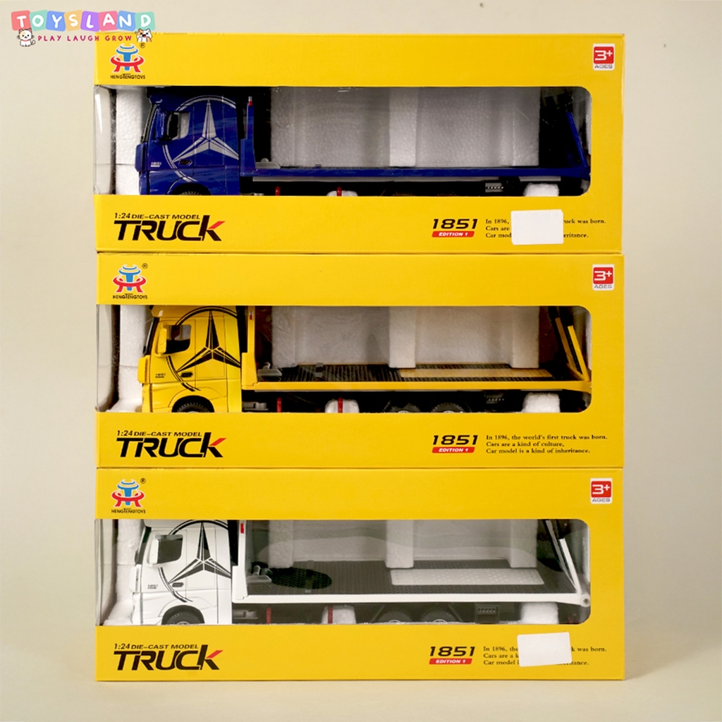 53522-39 HỘP XE MÔ HÌNH XE TẢI VẬN CHUYỂN XE SẮT TRỚN PIN NÚT ĐÈN TL 1:24 - VÀNG