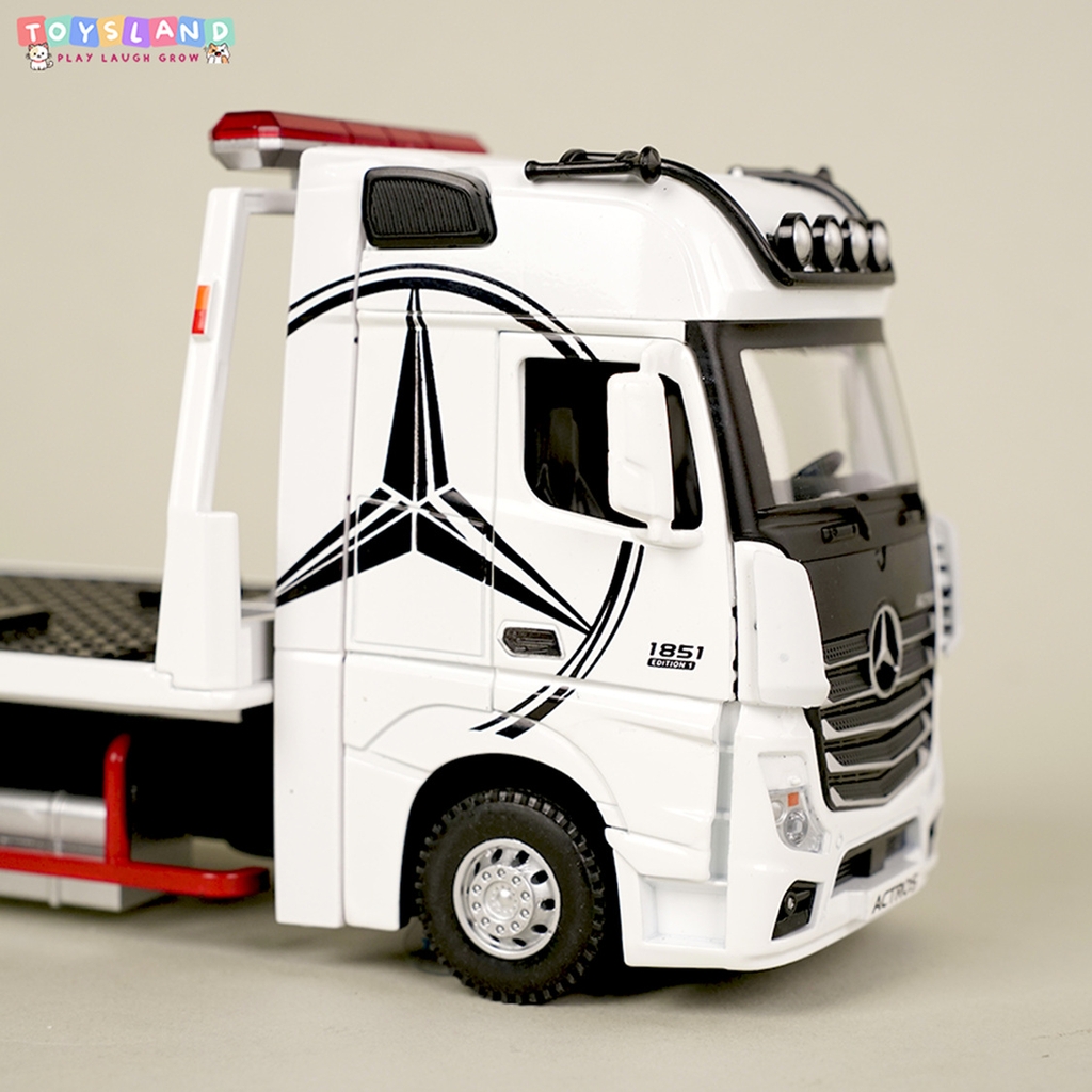 53522-39 HỘP XE MÔ HÌNH XE TẢI VẬN CHUYỂN XE SẮT TRỚN PIN NÚT ĐÈN TL 1:24 - HỒNG