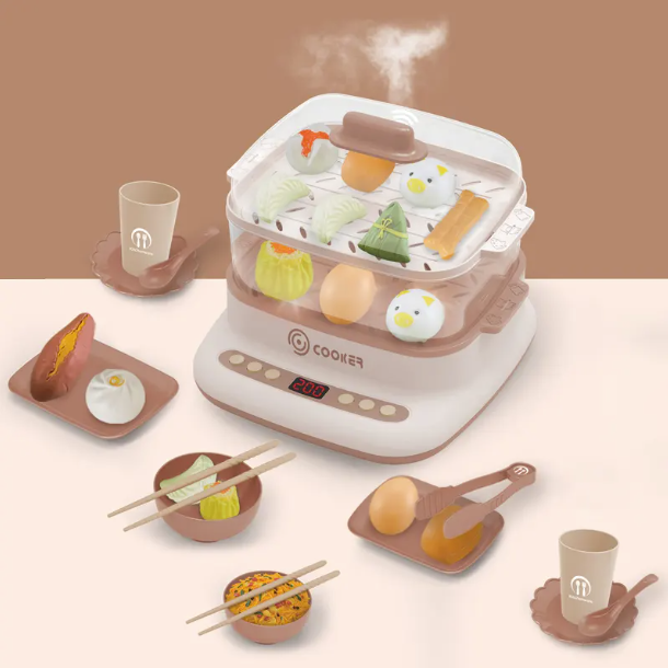 HJ183 HỘP BẾP NỒI HẤP BÁNH DIMSUM PIN KHÓI 32 MIẾNG Steam bain marie - XANH LÁ
