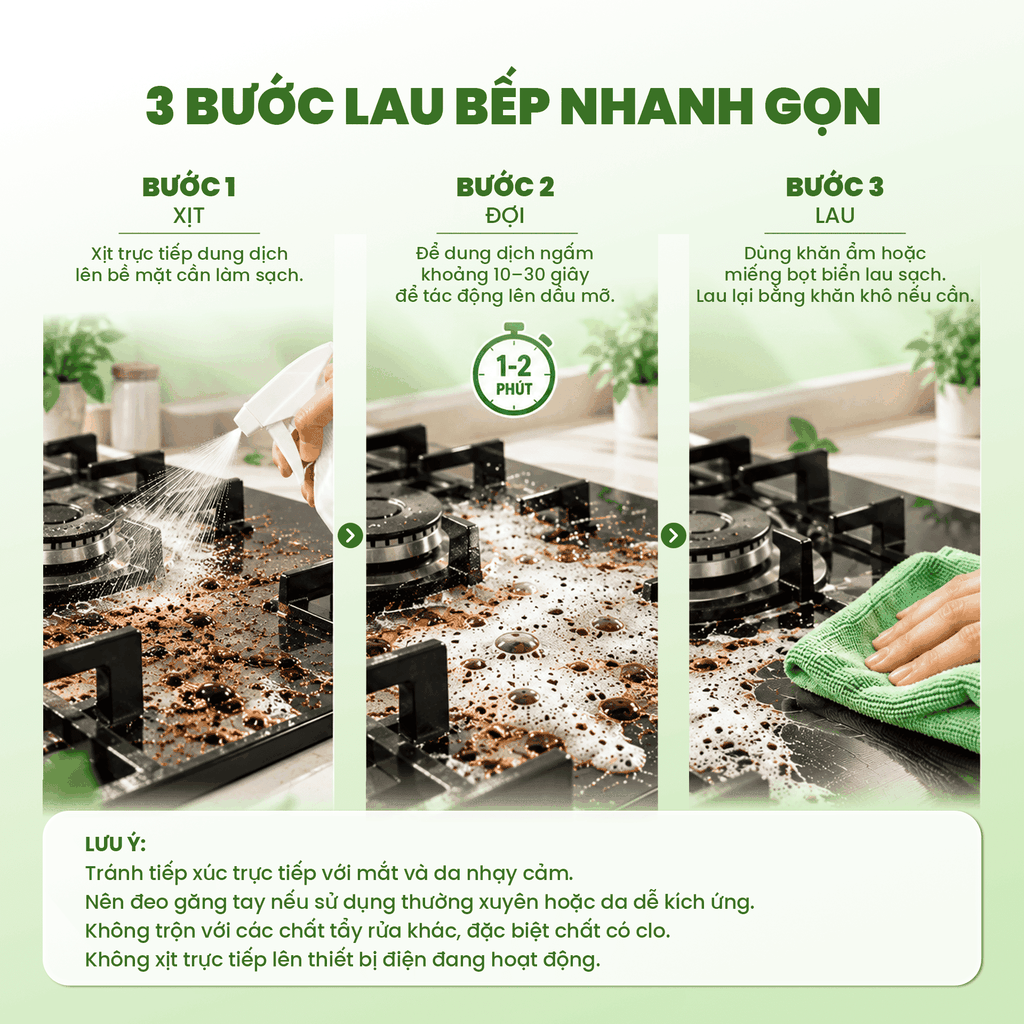 Nước Lau Bếp Thiên Nhiên ORANGE 500ml – Làm Sạch Dầu Mỡ, Khử Mùi, Hương Cam Tươi Mát
