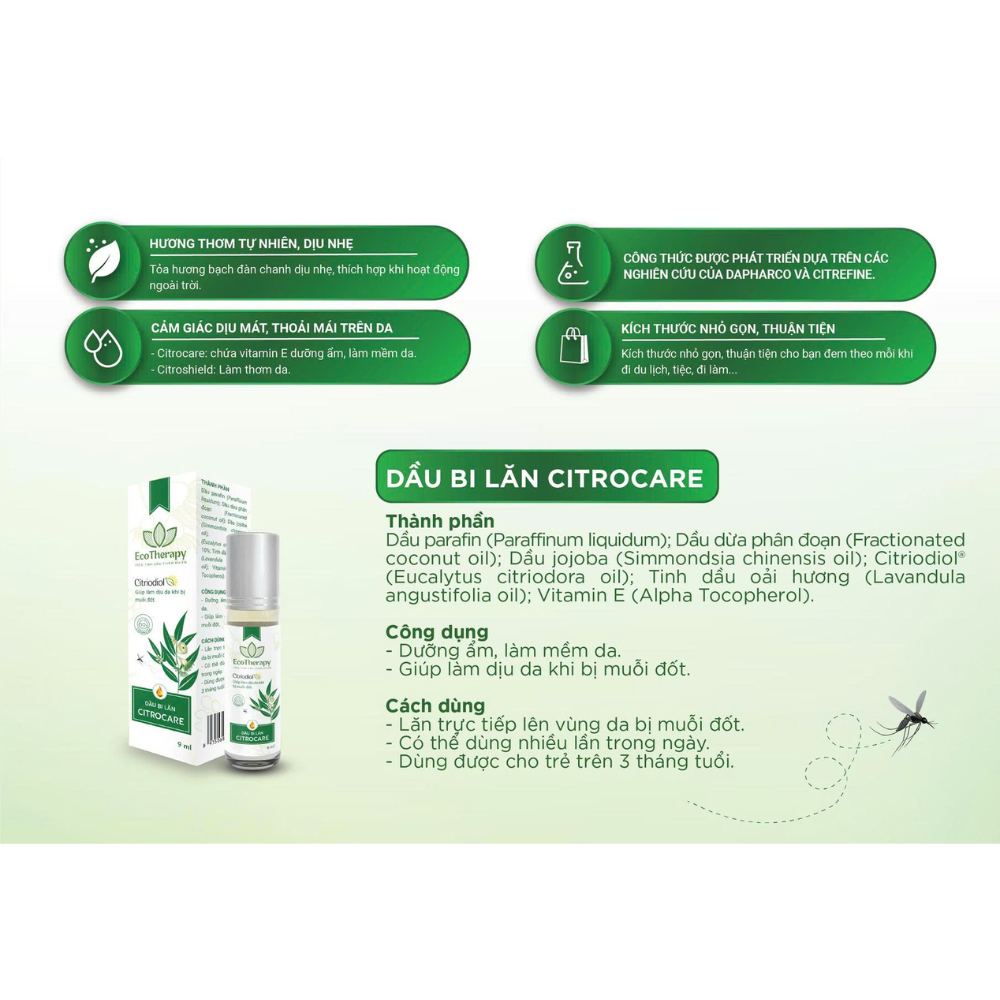 Tinh dầu bi lăn Citrocare 9ml