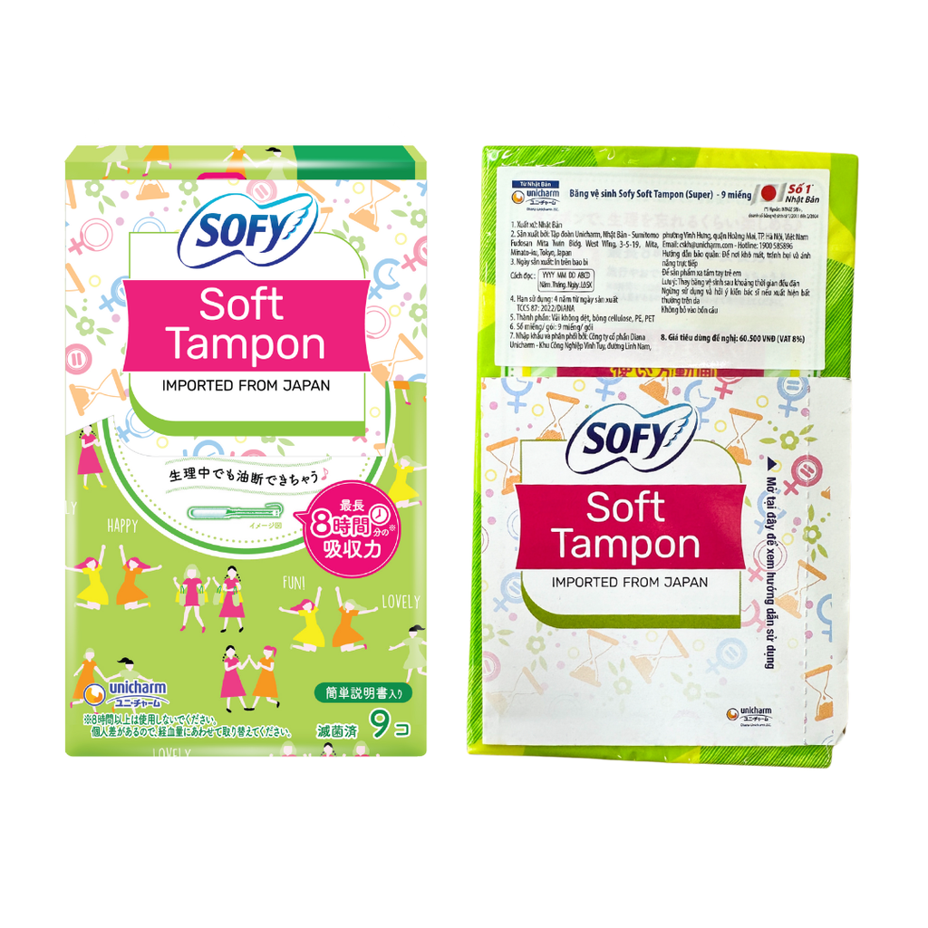 Băng Vệ Sinh Tampon Sofy Soft Nhật Bản [9 miếng/hộp]