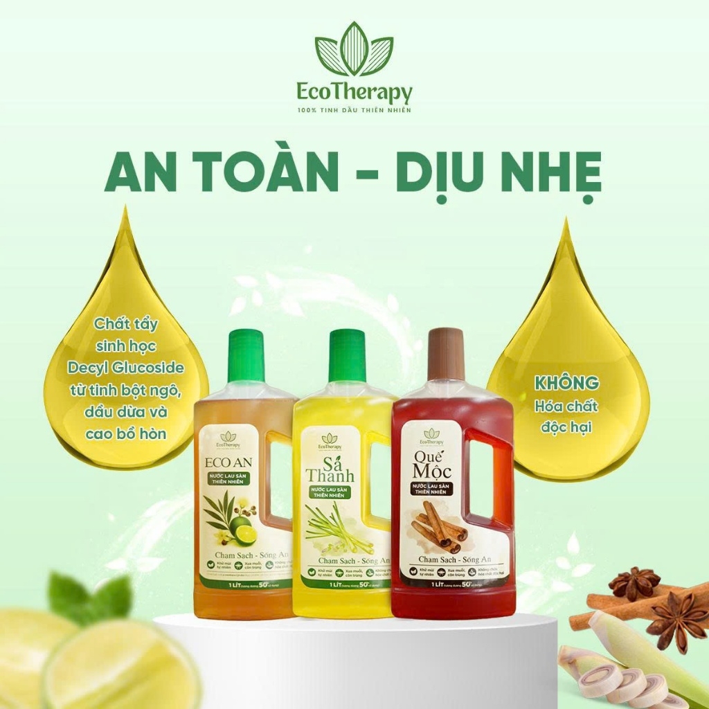Nước Lau Sàn Thiên Nhiên 1000ml - Hỗ trợ xua đuổi muỗi, côn trùng - Thành phần lành tính, hương thơm dịu nhẹ