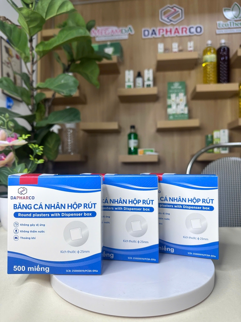 Hộp Rút Băng Cá Nhân 500 Miếng/Hộp - Băng Keo Cá Nhân Y Tế ϕ 25mm