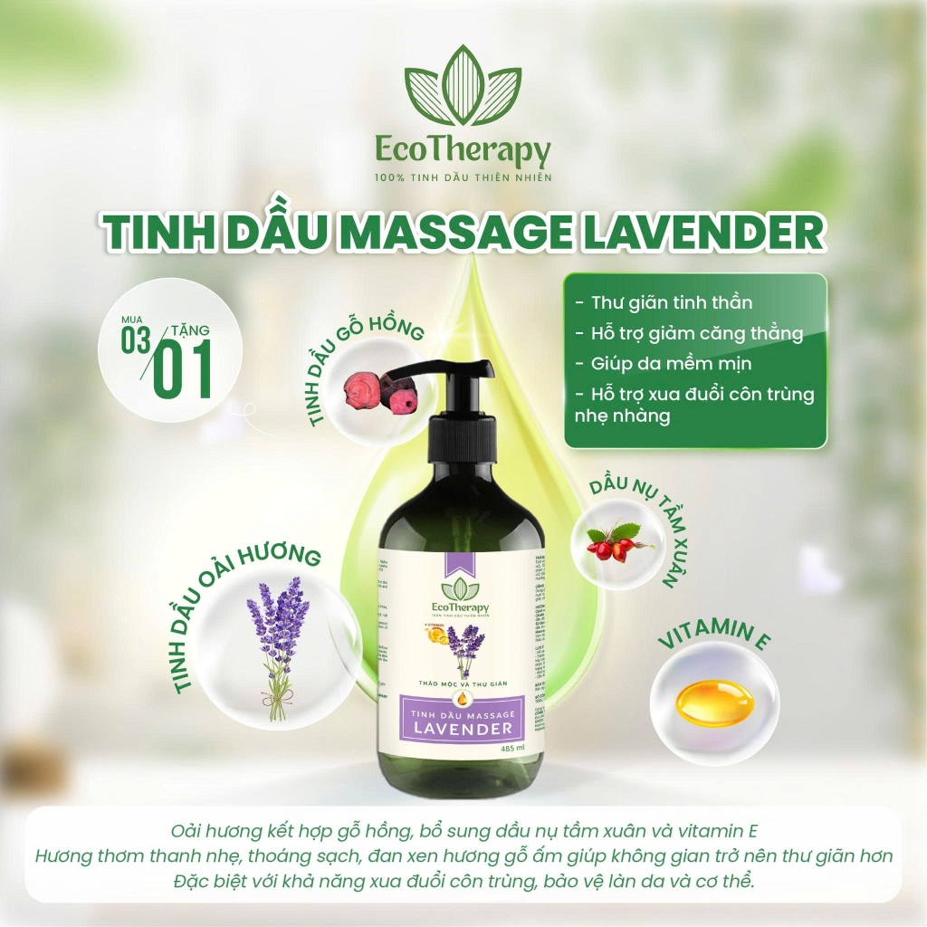 Tinh Dầu Massage Ecotherapy – Dưỡng Ẩm, Thư Giãn, Dầu Nền Cho Spa Dapharco